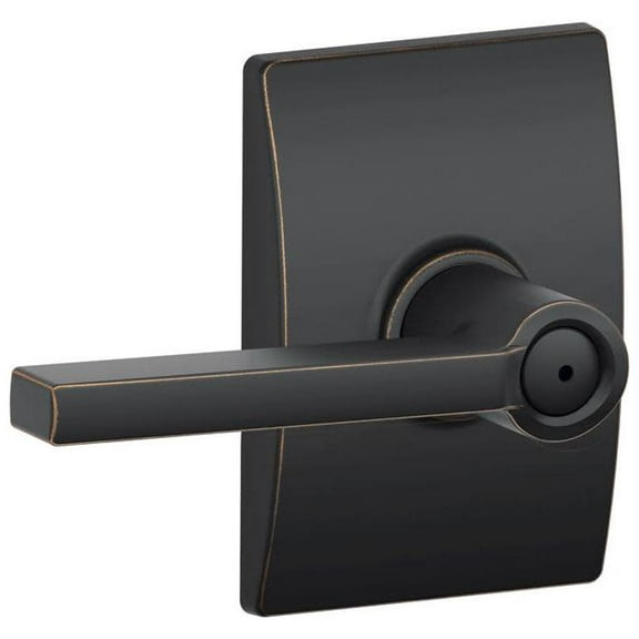 Schlage Lock Company F40LAT716CEN Century Collection Latitude Privacy Lever, Aged Bronze