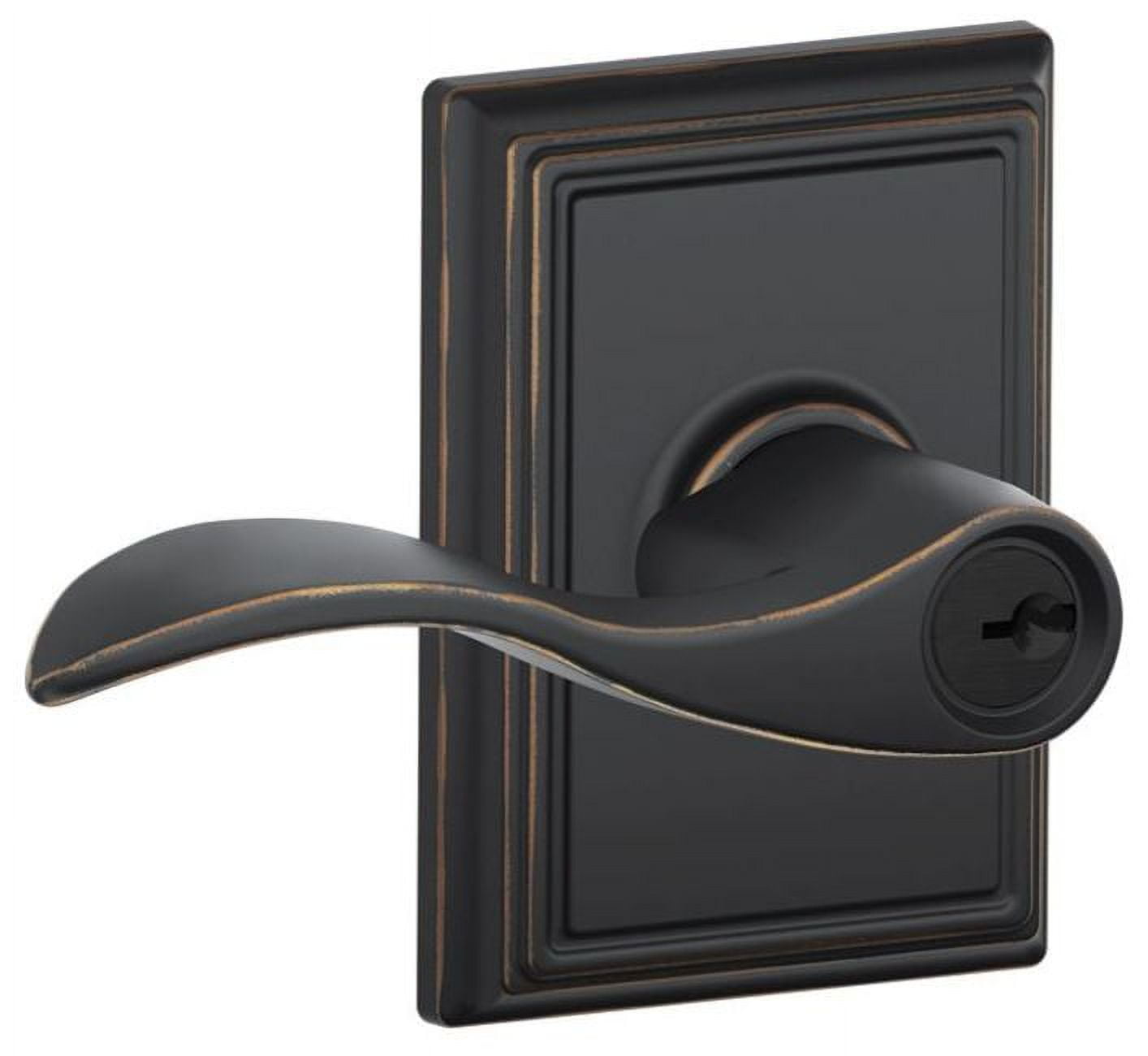 Aged Bronze Lever Entry Door Lock with Addison Trim