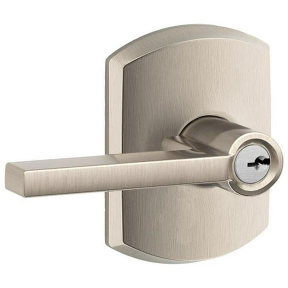 Schlage Lock Company F51ALAT619GRW Greenwich Deco Rose Entry Door Lock Satin Nickel