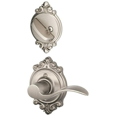 Schlage Lock Company F59ACC619BRKLH Accent Left Handed Interior Pack Lever Set with Single Cy, Satin Nickel