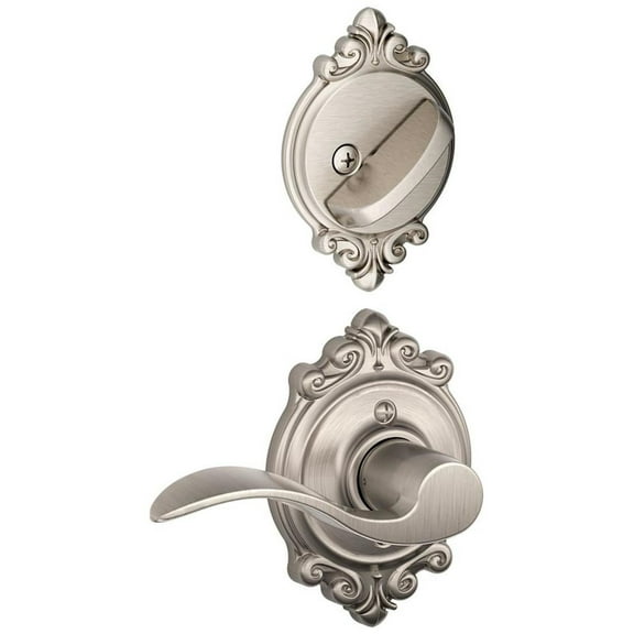 Schlage Lock Company F59ACC619BRKRH Accent Right Handed Interior Pack Lever Set with Single C, Satin Nickel