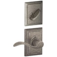 thumbnail image 1 of Schlage Lock Company F59ACC621ADDRH Accent Right Handed Interior Pack Lever Set with Single C, Distressed Nickel (Interi, 1 of 2