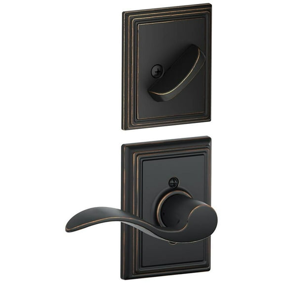 Schlage Lock Company F59ACC716ADDRH Accent Right Handed Interior Pack Lever Set with Single C, Aged Bronze (Interior Hal