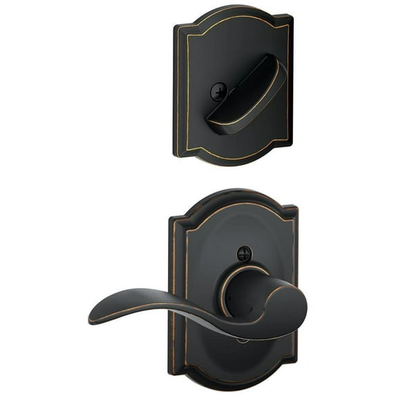 Schlage Lock Company F59ACC716CAMRH Accent Right Handed Interior Pack Lever Set with Single C, Aged Bronze (Interior Hal