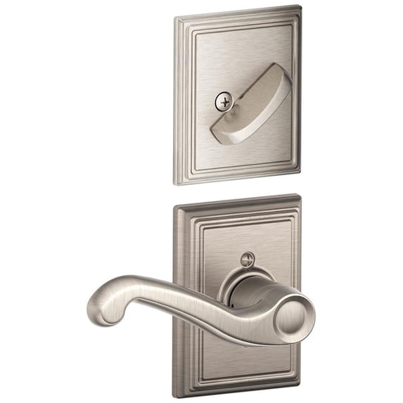Schlage Lock Company F59FLA619ADDRH Flair Right Handed Interior Pack Lever Set with Single Cy, Satin Nickel