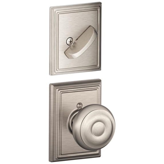 Schlage Lock Company F59GEO619ADD Georgian Interior Pack Knob Set with Single Cylinder Deadbolt, Satin Nickel (Interior