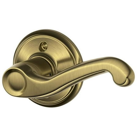 Schlage Lock Company Flair Right Handed Lever Non-Turning Lock, Antique Brass (F170 FLA 609 RH)