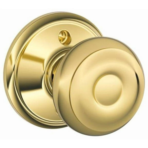 Schlage Lock Company Georgian Knob Non-Turning Lock, Bright Brass (F170 GEO 605)