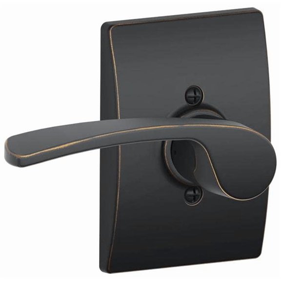 Schlage Lock Company Merano Left Handed Lever with Century Trim Non-Turning Lock, Aged Bronze (F170 MER 716 CEN LH)