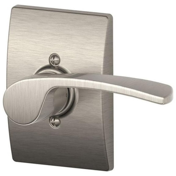 Schlage Lock Company Merano Right Handed Lever with Century Trim Non-Turning Lock, Satin Nickel (F170 MER 619 CEN RH)