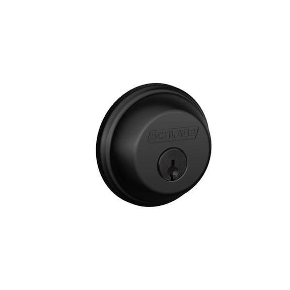 Schlage Deadbolt Lock Matte Black Single Cylinder - Metal - 1 Piece, Matte Black Construction & DIY Use, Standard Hardware Spec