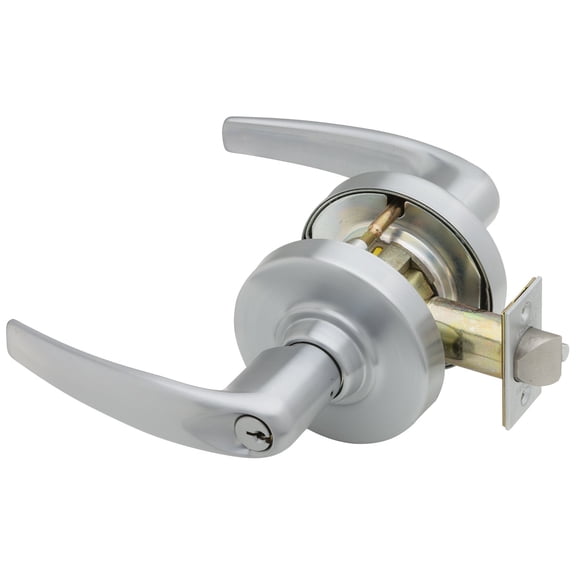 Schlage ND70PD ATH 626 C Keyway Series ND Grade 1 Cylindrical Lock, Classroom Function, C Keyway, Athens Design, Satin Chrome Finish