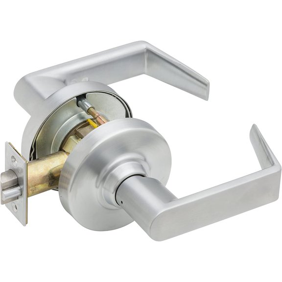 Schlage ND80BD RHO 626 (SFIC) Series ND Grade 1 Cylindrical Lock, Storeroom Function, Small Format Interchangeable Core, Rhodes Design, Satin Chrome Finish