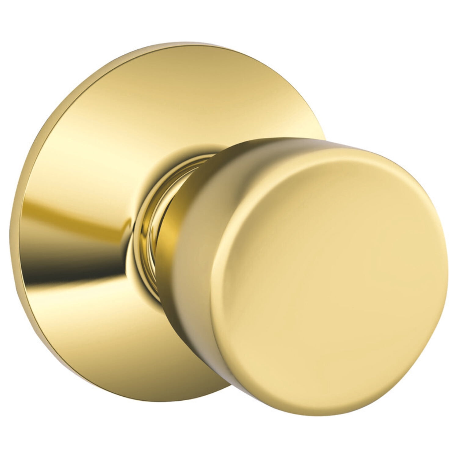 Schlage Residential F10 BEL 605 Passage Latch Bell Knob Bright Brass