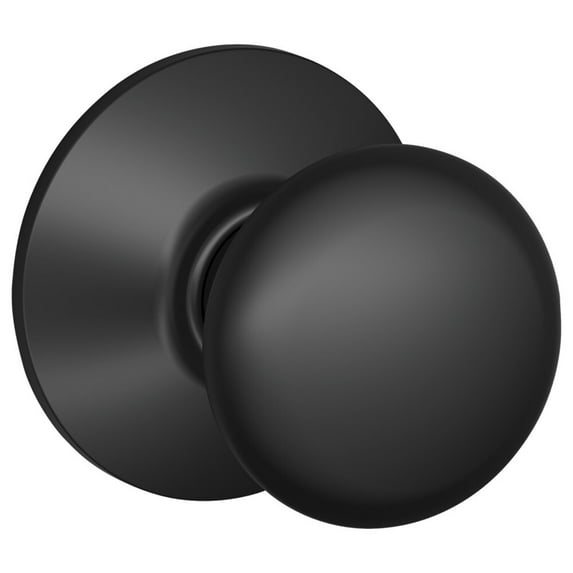 Schlage Residential F10 PLY 622 Passage Latch Plymouth Knob Black