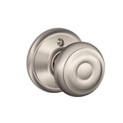 Schlage Residential F170 GEO 619 Single Dummy Georgian Knob Satin Nickel
