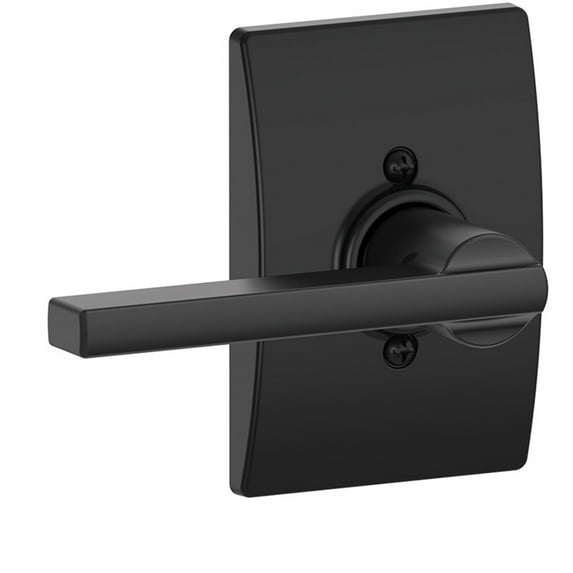 Schlage Residential F170 LAT 622 CEN Grade 2 Single Dummy Latitude Lever Century Rose Black Finish