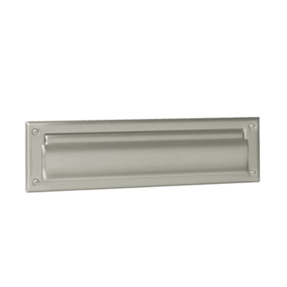 Schlage SC620B-619 Mail Slot, 3-1/2 in L, 13 in W, Brass, Satin Nickel