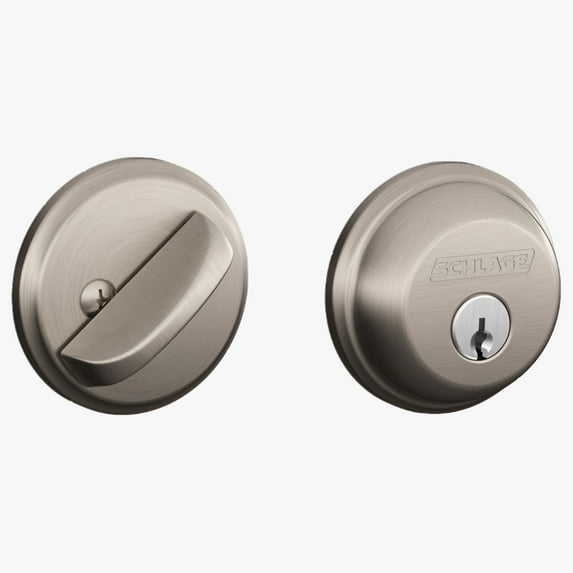 Schlage B60 N 619 Deadbolt, Keyed 1 Side, Highest Residential Security, Satin Nickel