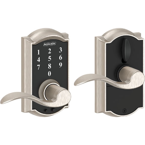 Schlage Satin Nickel Steel Electric Touch Screen Entry Lock Residential Use, Standard Application