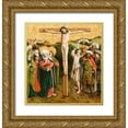 thumbnail image 1 of Schlagl Altarpiece 12x12 Gold Ornate Wood Framed with Double Matting Museum Art Print Titled - Altarpiece with The Passion of Christ, 1 of 4