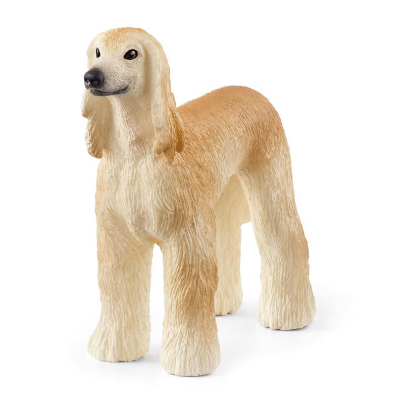 Handheld Brown and Beige Plastic Afghan Hound Figurine