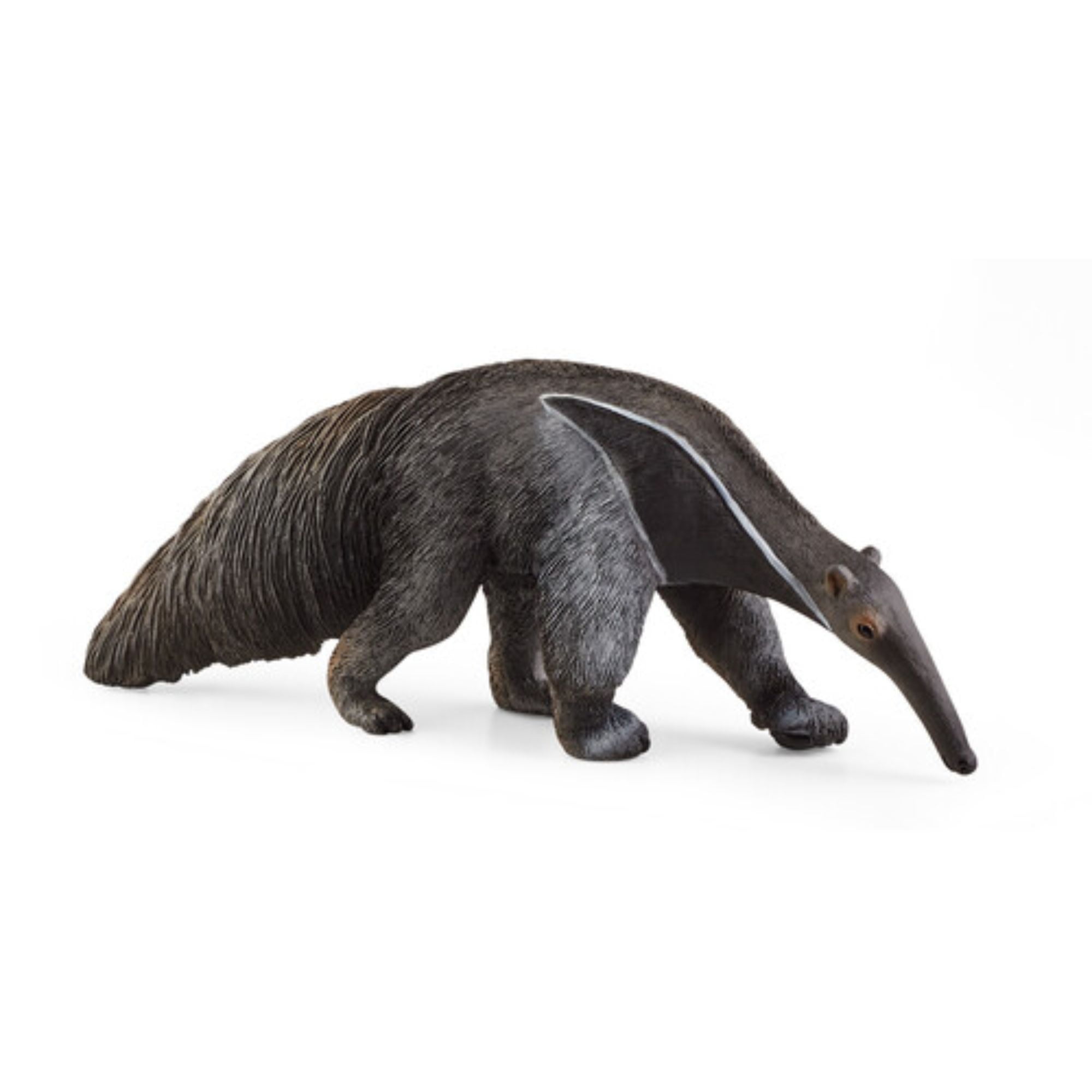 Realistic Black and Gray Anteater Toy Figurine