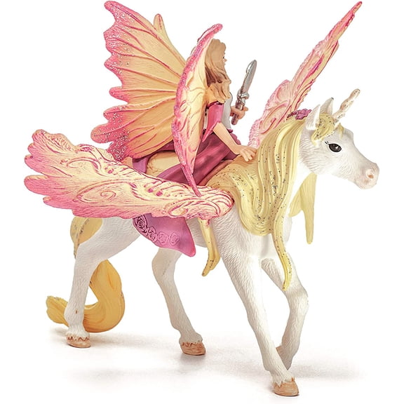 Schleich Bayala Fairy Feya and Pegasus Unicorn Figurine Playset - Imagination Playtime Toy Set for Boys and Girls - Kids Age 5+