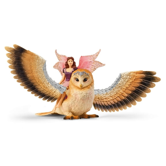 Schleich Bayala 2 PC Fairy in Flight Toy and GlamOwl Figurine with Movable Wings