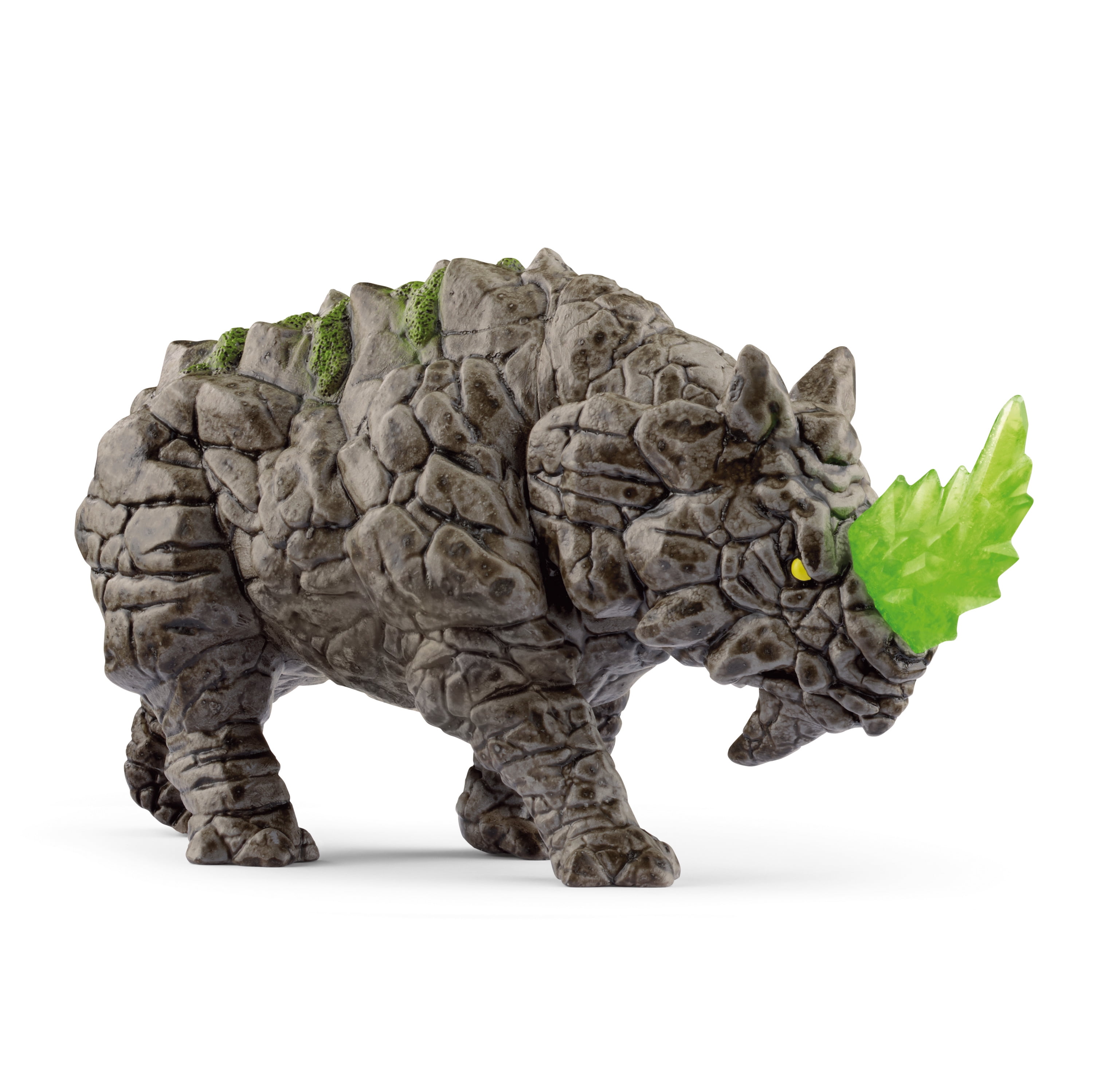 Schleich Eldrador Gray Stone Battle Rhino Action Figure with Green Horn