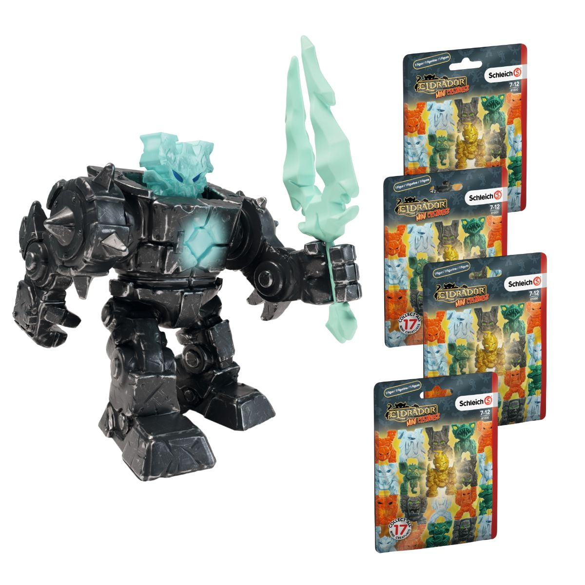 Schleich - Eldrador Creatures: Ice Robot Action Figure with 4 Mini Creatures Playset, 5 Pcs Schleich - Eldrador Creatures: Ice Robot Action Figure with 4 Mini Creatures Playset, 5 Pcs