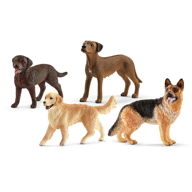 Schleich Farm World, 4-Piece Animal Toy Set for Kids ages 3+, Assorted Dog  Figurines