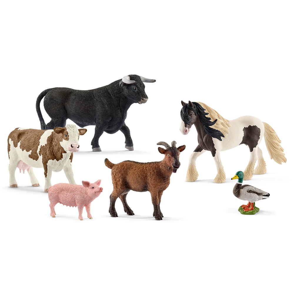 Schleich Farm World Horse Cow Bull Goat Duck Pig Animal Toy Figurine Playset 6 Pcs