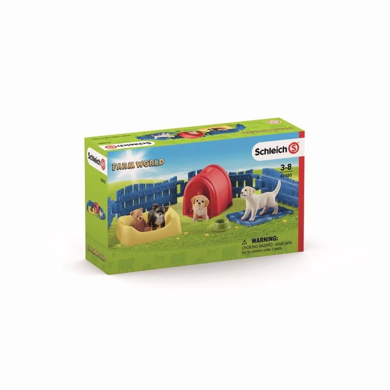 Casa De Perro Schleich Con Figura Y Accesorios – Set De Juego Farm World Para Niños A Partir De 3 Años