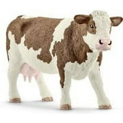Schleich Farm World Simmental Cow Toy Figurine - Educational and Durable Farm Animal Toy Figure, Fun and Imaginative Play for Boys and Girls, Gift for Kids Ages 3+