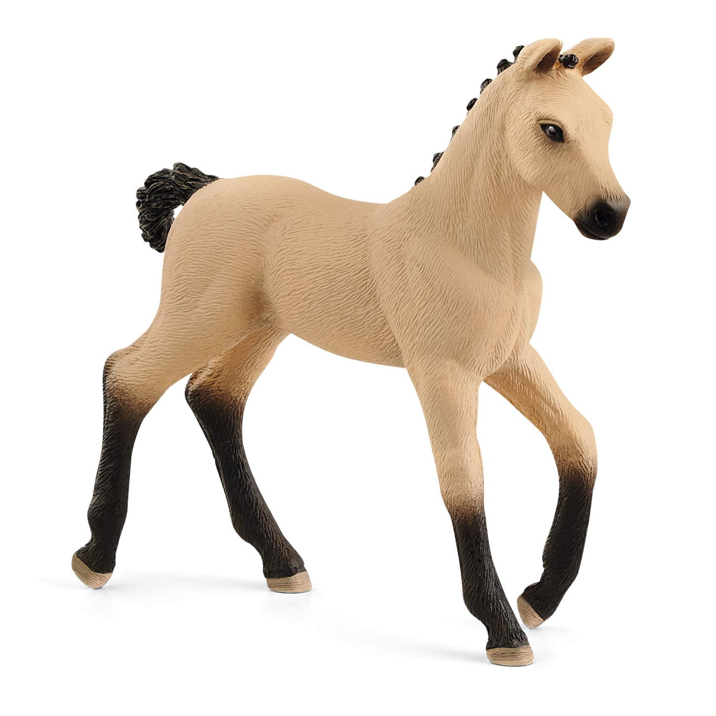 Small Beige and Black Plastic Hanoverian Foal Toy Figurine