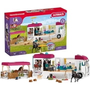 Schleich Horse Club - 227PC Lisa Transporter Playset with Horses, Rider, Family, Dog, Trailer, Grooming Station & Pool - Horse Toys for Kids 5+ 42619