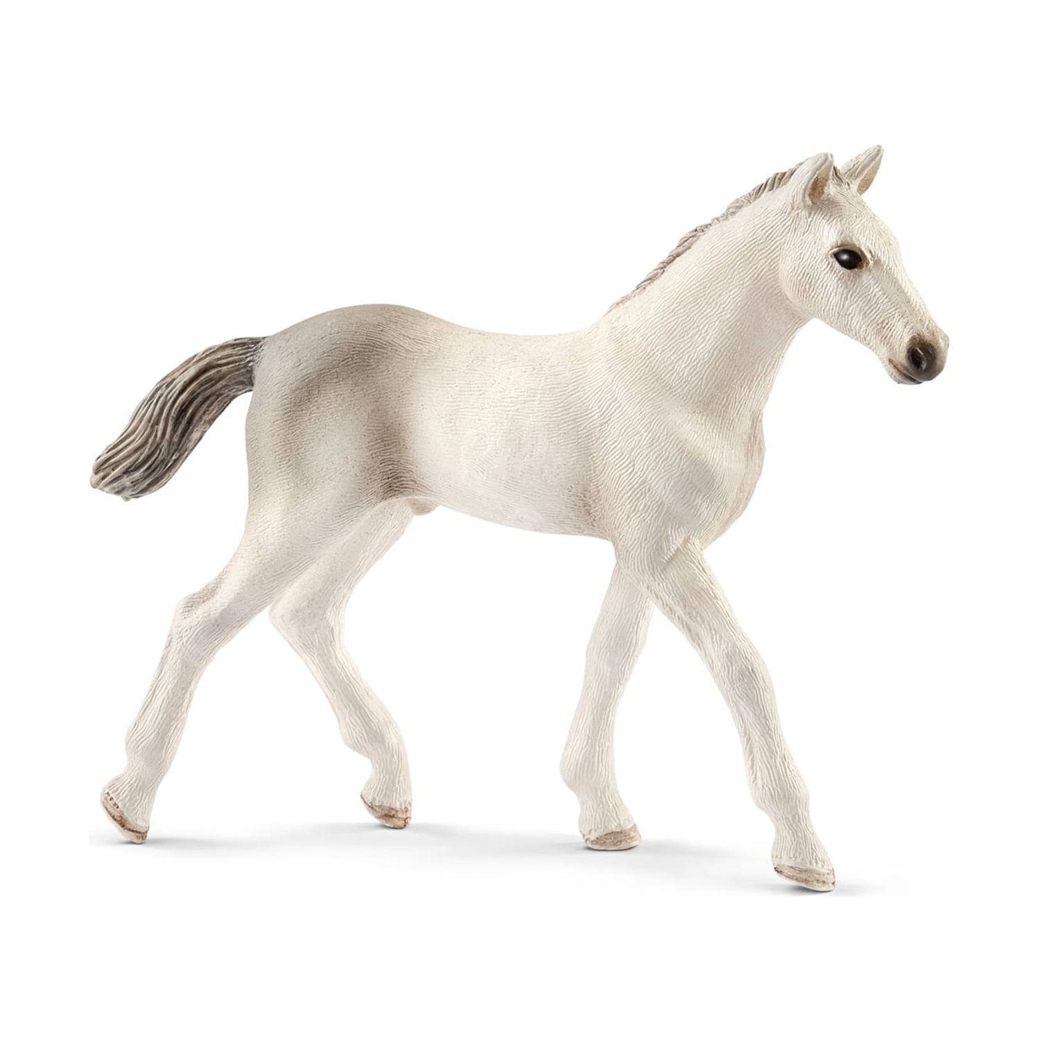 Hand-Painted White and Gray Vinyl Holsteiner Foal Toy Figurine