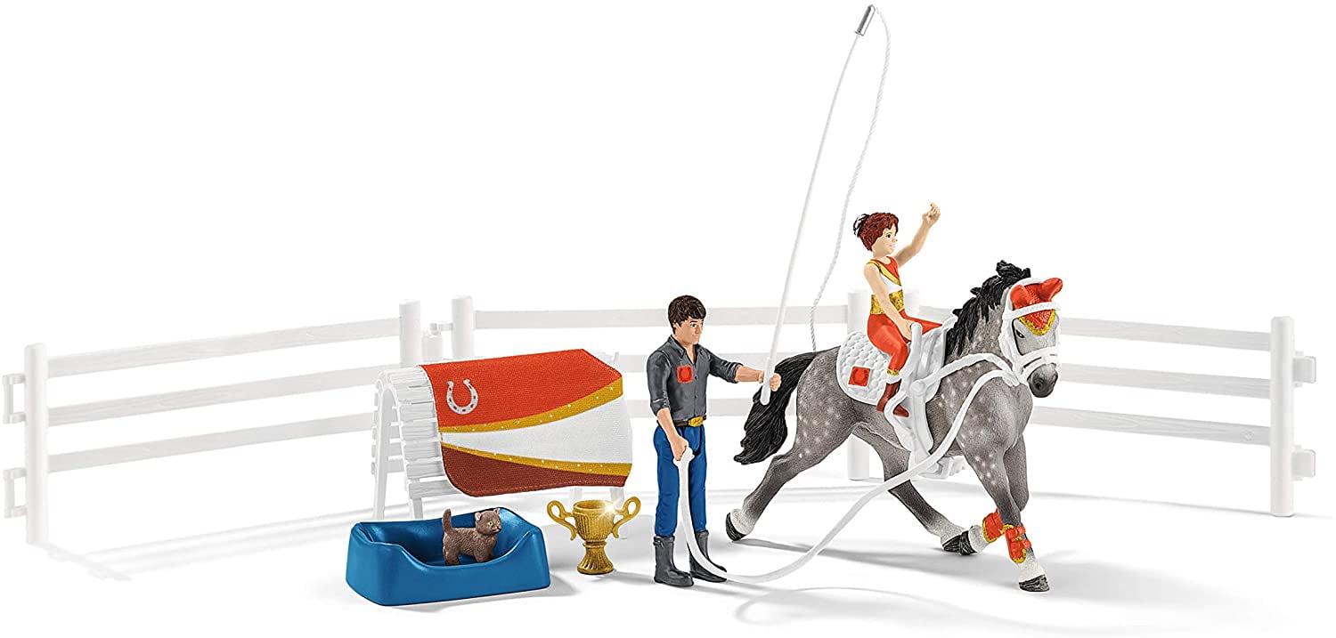 Schleich - Horse Club: Lakeside Mia's Vaulting Set Toy Figurine Playset , 18 Pcs