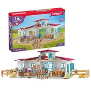 Schleich Horse Club - 115PC Lakeside Riding Center Playset with Horses, Riders, Barn and Accessories - Horse Figures and Farm Toys for Kids 5+ 42567