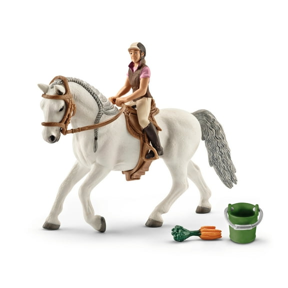 Schleich - Horse Club: Lipizzaner Mare Horse & Rider Playset Animal Toy Figurine, 2 Pcs