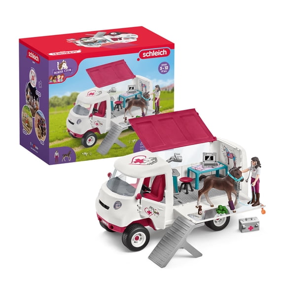 Schleich - Horse Club: Mobile Vet with Hanoverian Horse Animal Toy Playset, 13 Pcs