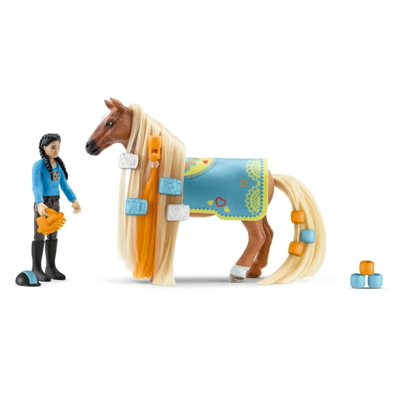 Schleich - Horse Club: Sophia's Beauties - Kim & Caramelo Starter Set with Criollo, Kim & Accessories, 22 Pcs