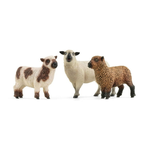 Schleich Farm World - Sheep Friends Playset - 3 Realistic Sheep Figurines - Cute Farm Animal Toys for Kids Ages 3+