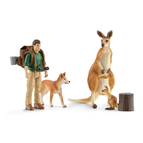 Schleich Wild Life - 9PC Outback Adventure with Kangaroo Toy Playset - Kids Ages 3+