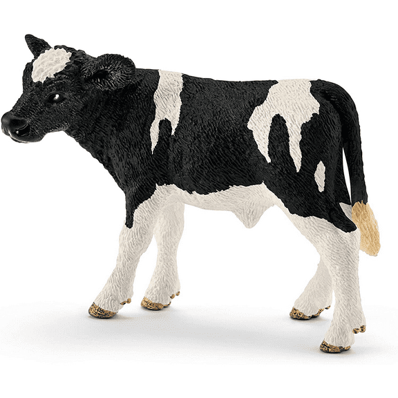 Schleich Farm World, Farm Animal Toys for Kids and Toddlers, Black and White Baby Holstein Cow Toy, Ages 3+, Multicolor, 2 inch