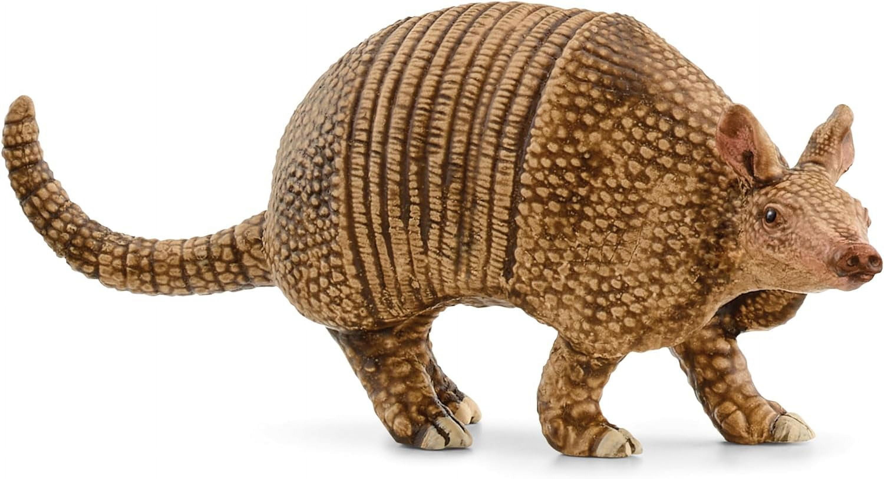 Hand-Painted Brown Armadillo Figurine Toy Set