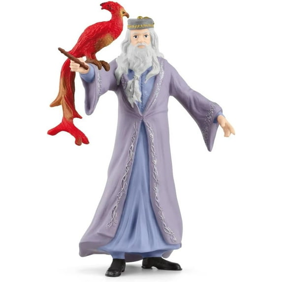 Schleich Harry Potter - 2PC Albus Dumbledore & Fawkes the Phoenix Figurine Toy Set - Wizarding World Collectible Figures for Kids and Adults Ages 6+ | 42637
