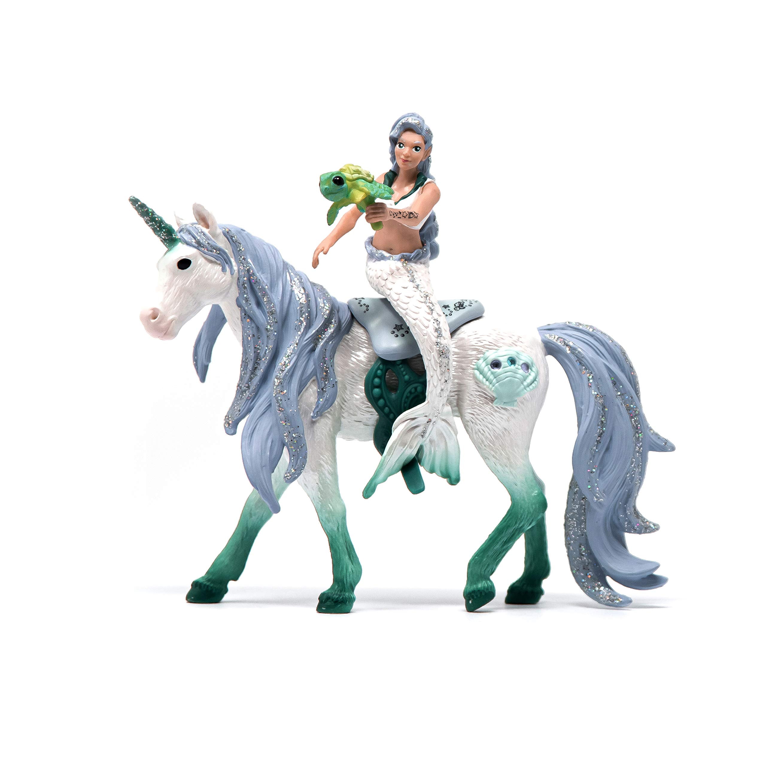 Schleich bayala, 3-Piece Playset, Mermaid Toys for Girls and Boys 5-12 years old, Mermaid Riding on Sea Unicorn