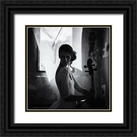 Schleicher-Schwarz, Roswitha 12x12 Black Ornate Wood Framed with Double Matting Museum Art Print Titled - Say Something
